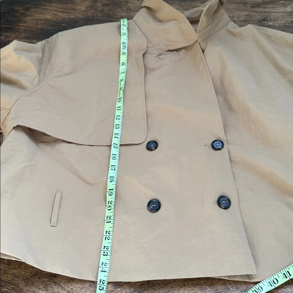 The perfect belted cropped nylon trench coat Tan Double-Breasted oversized